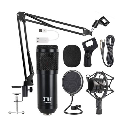BM800 Professional Broadcasting Studio Recording Condenser Microphone Mic Kit with Sound card