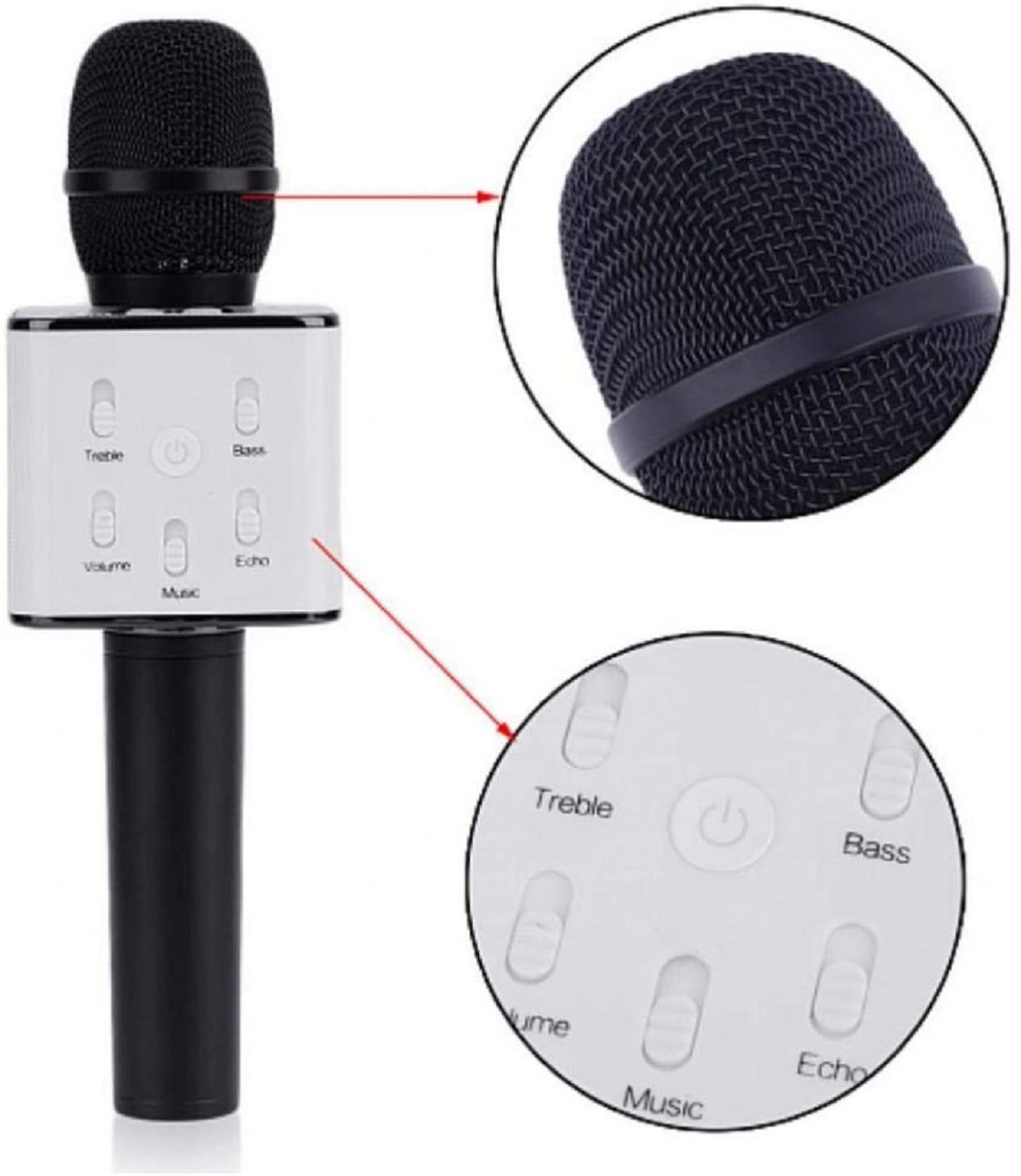 Wireless Karaoke Microphone Bluetooth Speaker 2-in-1 Handheld Singing Recording Portable KTV Player Q9