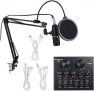 Condenser Microphone Recording All Set kit with Boom Arm Stand, pop Filter & USB Sound Card for BM 800 Studio mic Singing, Podcast Mike, Gaming, Voice Over, Streaming, YouTube